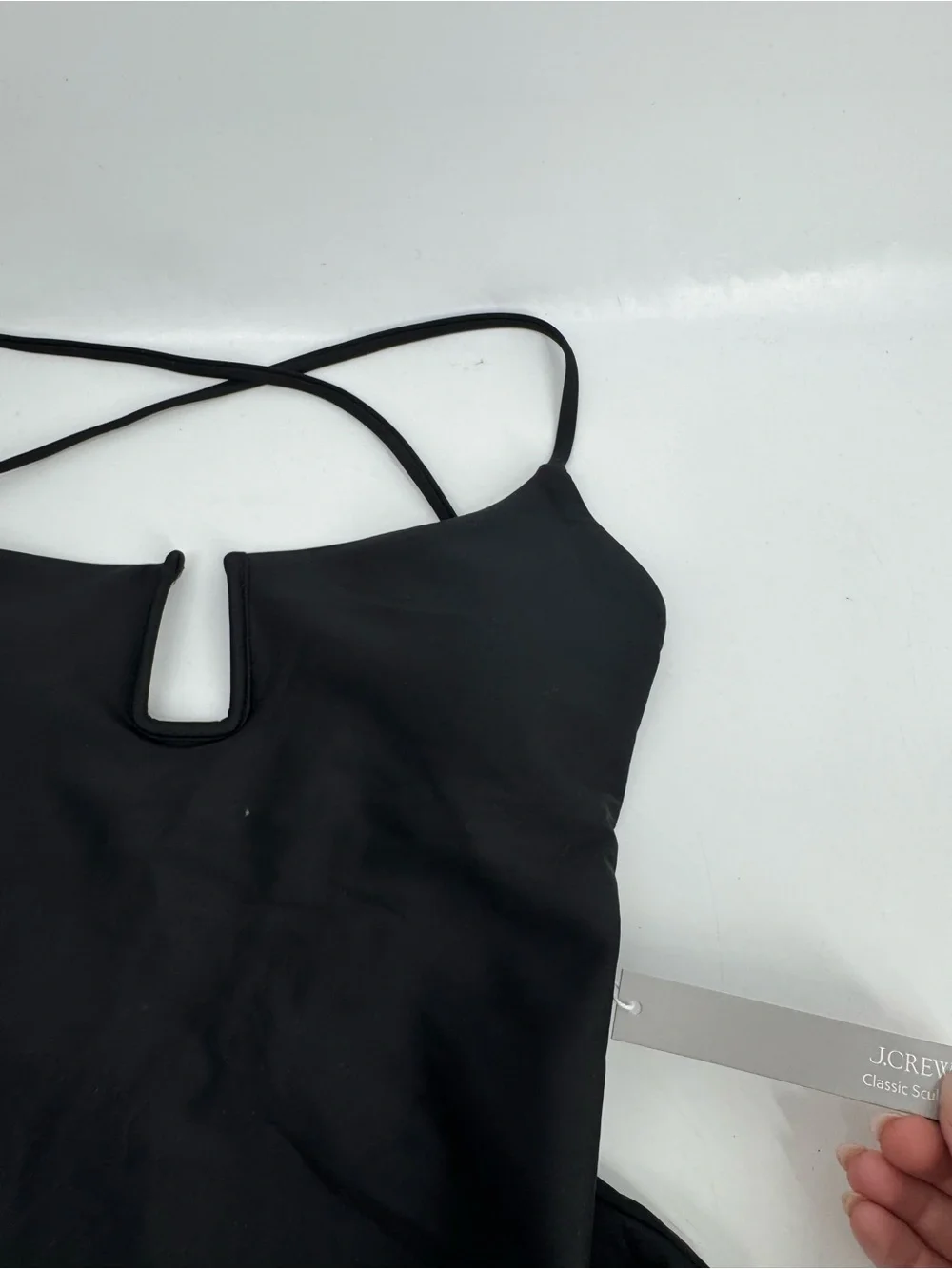 NWT J. Crew Mira one-piece swimsuit Classic Sculpt Navy Blue Backless Size 6